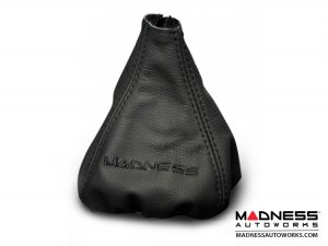 FIAT 500 Gear Shift Boot - Black Italy - Black Leather w/ Black Stitching & MADNESS Logo
